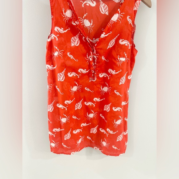 J. Crew Sea Creature Cotton Beach Pullover Orange Size Small - Picture 3 of 5
